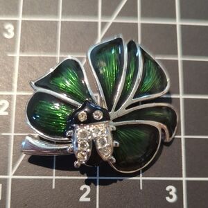 Green and Silver Beetle Brooch